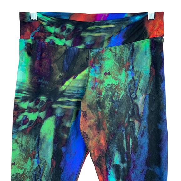 Dona Jo Capri Leggings Colorful Stretchy Women's 2 or L 12 14 - Picture 2 of 7